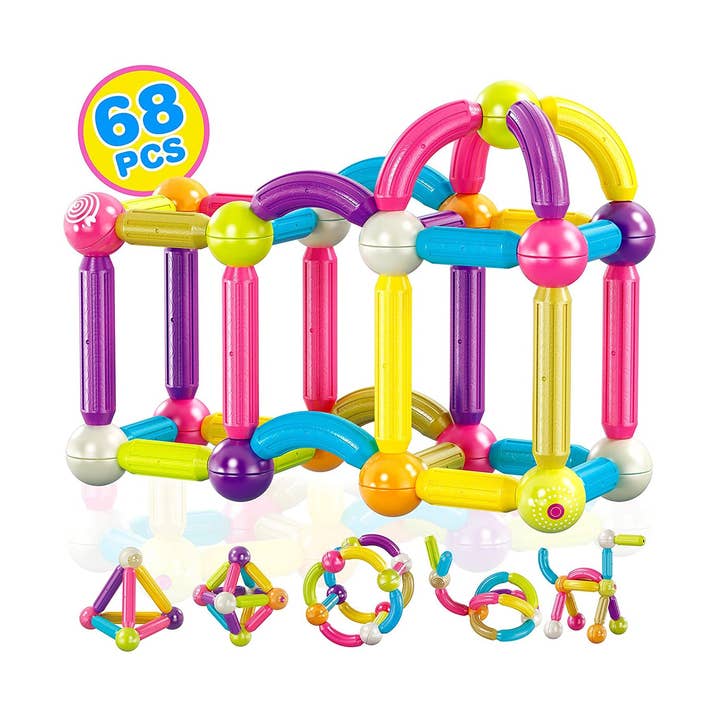 Contixo ST2 Magnetic Building Set 68-Piece STEM Toy for Creative Kids for wholesale by Contixo