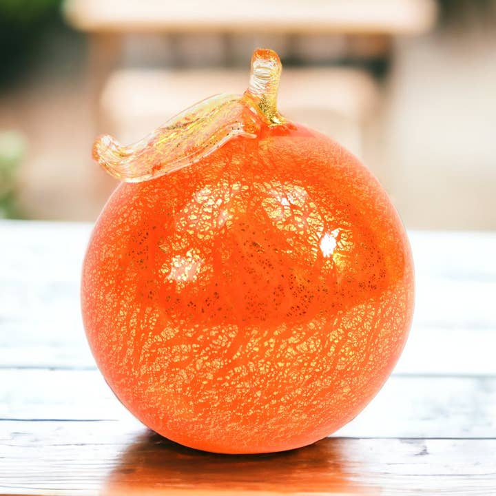 Life-size Murano Glass Oranges, Blown Glass Fruit, Made in Italy for wholesale by Via Graceffo