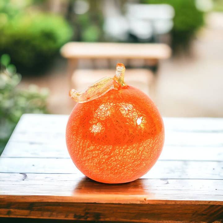 Via Graceffo - Wholesale Decorative Tabletop Object - Life-size Murano Glass Oranges, Blown Glass Fruit,