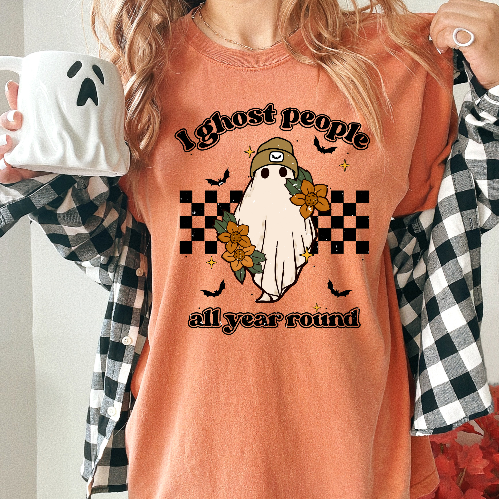 KA3 Stitch & Print - Wholesale Screen Printed T-Shirt - Women's - I ghost people all year round Tee3