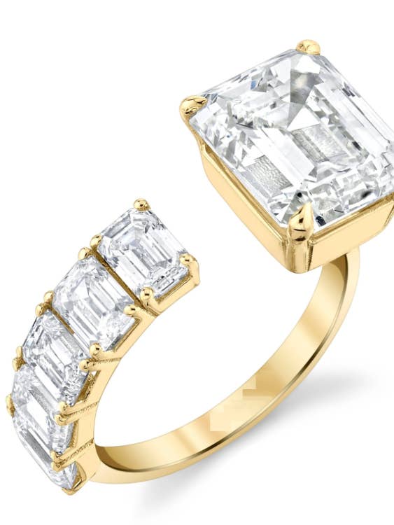 Lilly Collection- Beyond Finger ring- Open band-CZ Multi for wholesale by HoopLa