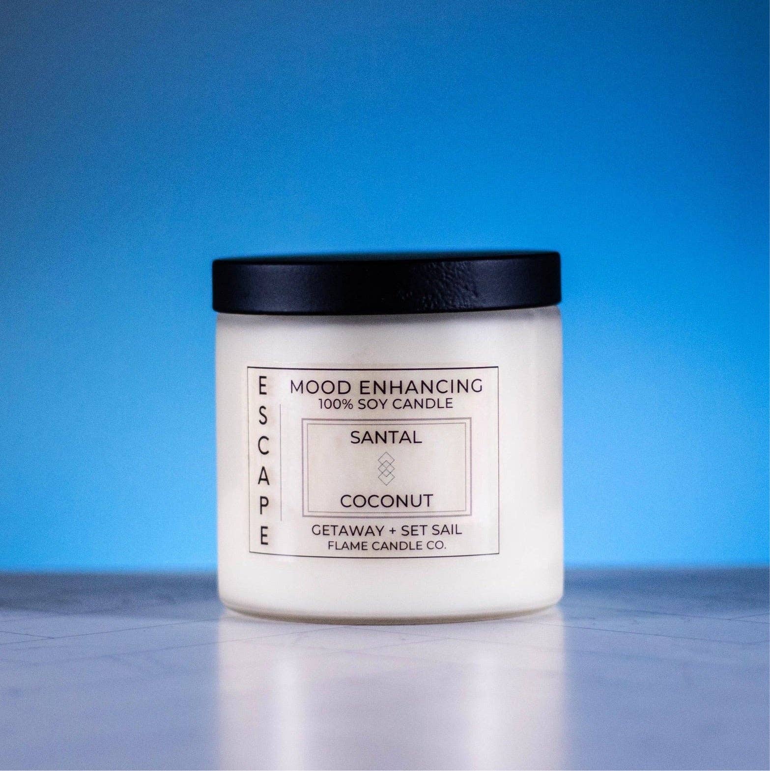 Flame Candle Company - Wholesale Jar/Filled Candle - Escape - Santal + Coconut0