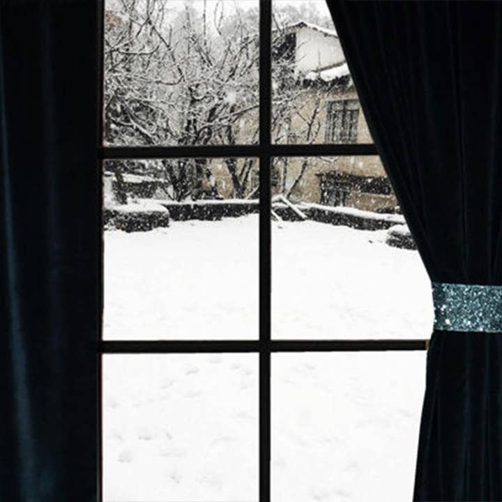 Custom Made Black Cotton Velvet Curtain for wholesale by Amore Beauté