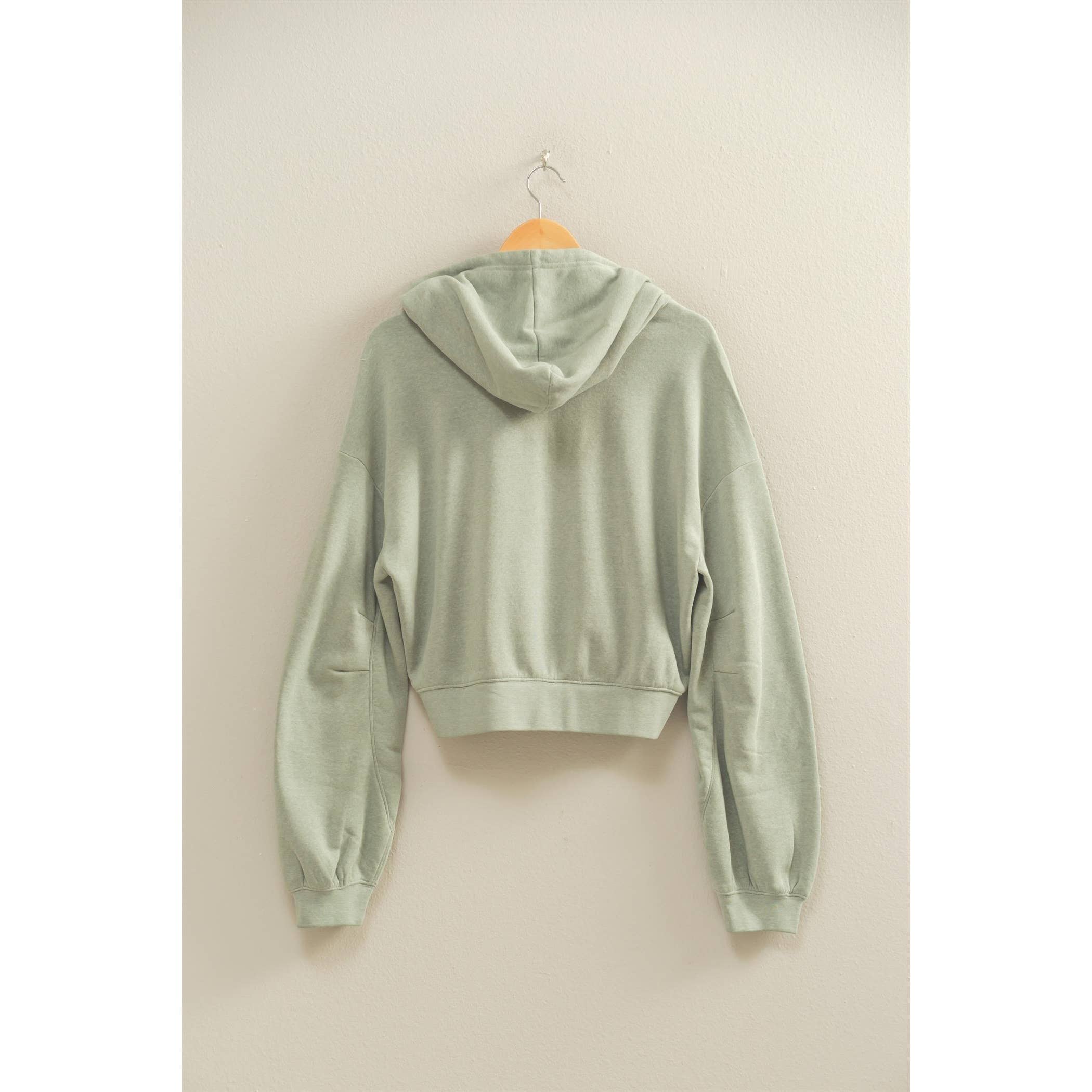 HYFVE - Vente Sweat à capuche – femme - Hoodie court à manches longues avec détail à cordon de serrage et col en V.21