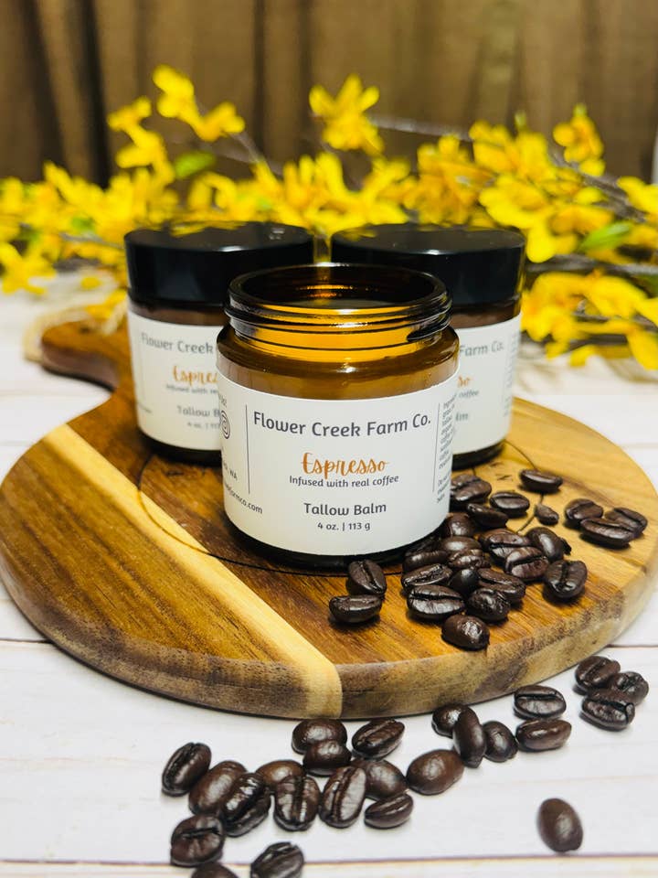 Espresso Tallow Balm | Coffee Infused to Nourish & Support Healthy Skin for wholesale by Flower Creek Farm Co.
