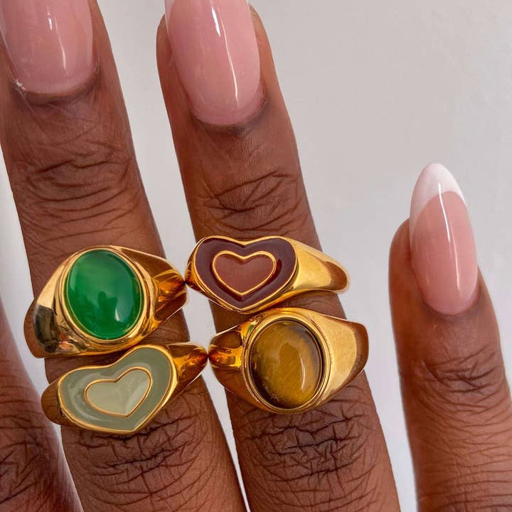 Tiger Eye Signet Ring for wholesale by Milli London