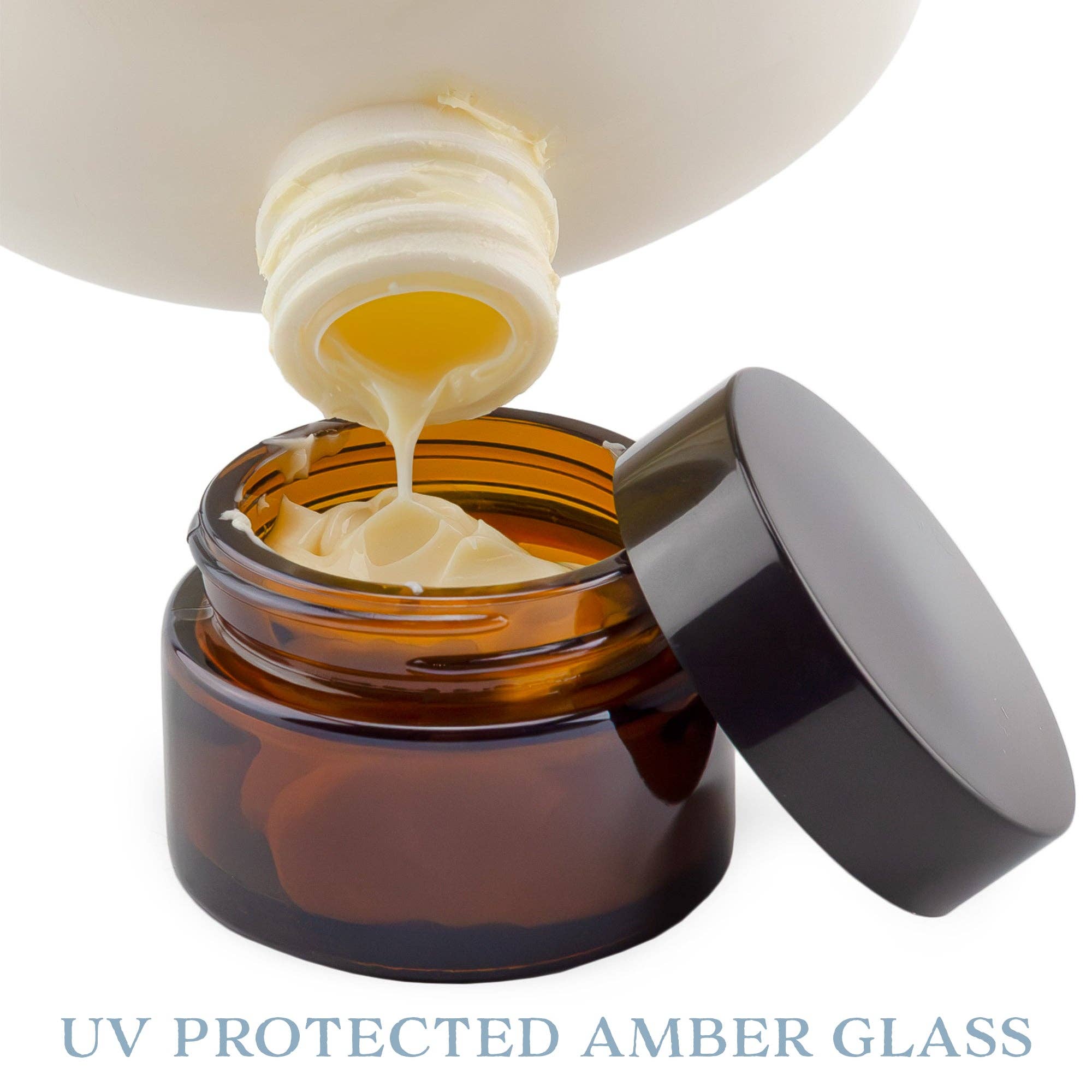 Kurated Korner - Wholesale Jar - Cornucopia 1, 2 & 4oz Amber Glass Jars (Combo 12pk)2