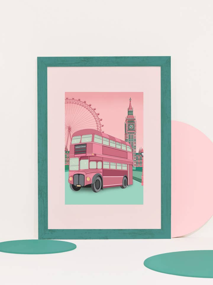 ‘London Bus’ Print for wholesale by Pink and Mint Design