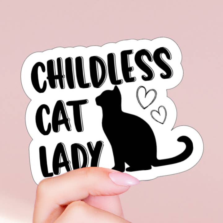 Holografische sticker met kattenvrouw voor kinderen voor wholesale door Aloha Ellie & Co.