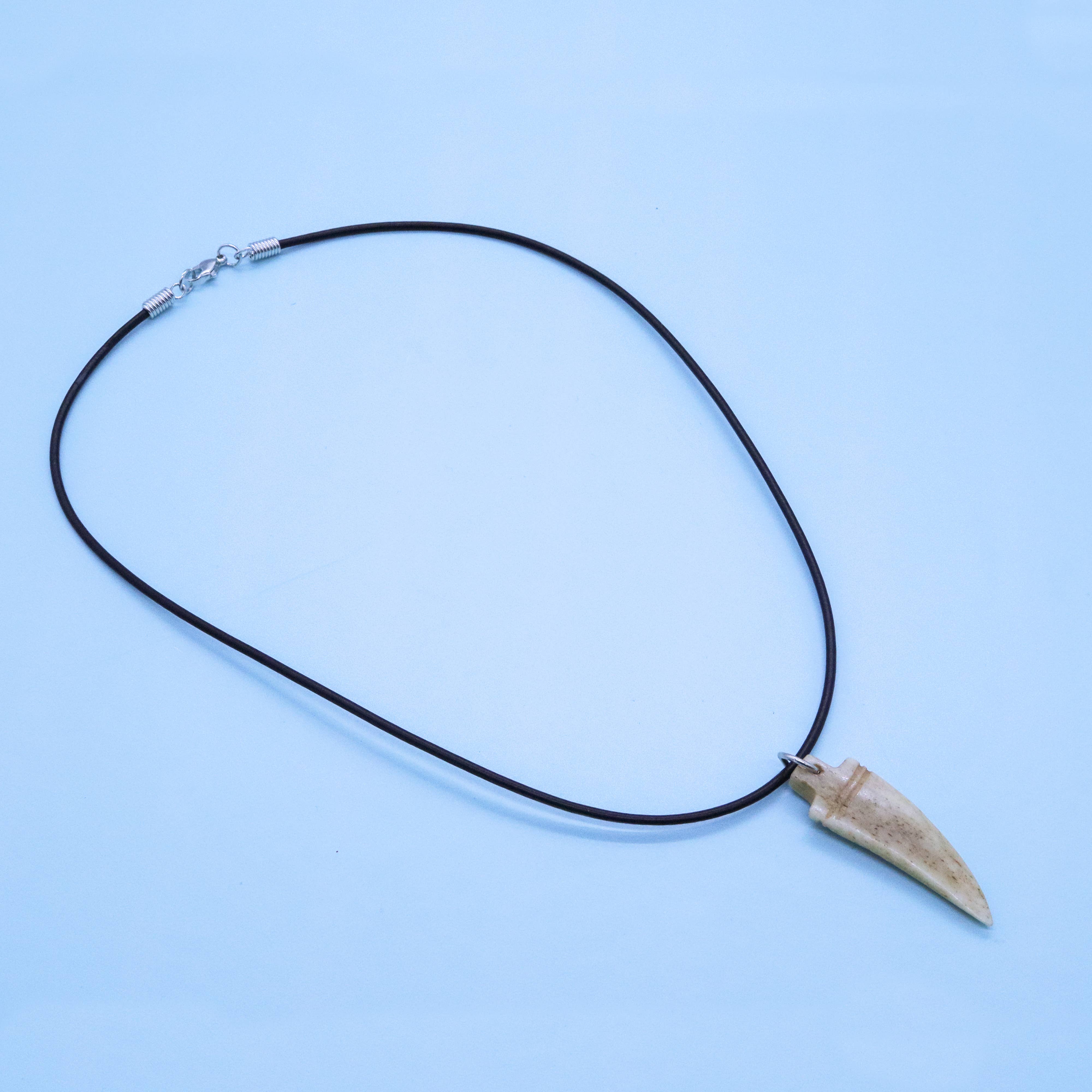 Natalia - Wholesale Pendant/Charm Necklace - Hand Carved Ox Bone Tooth 18" Necklace for Men- PC3