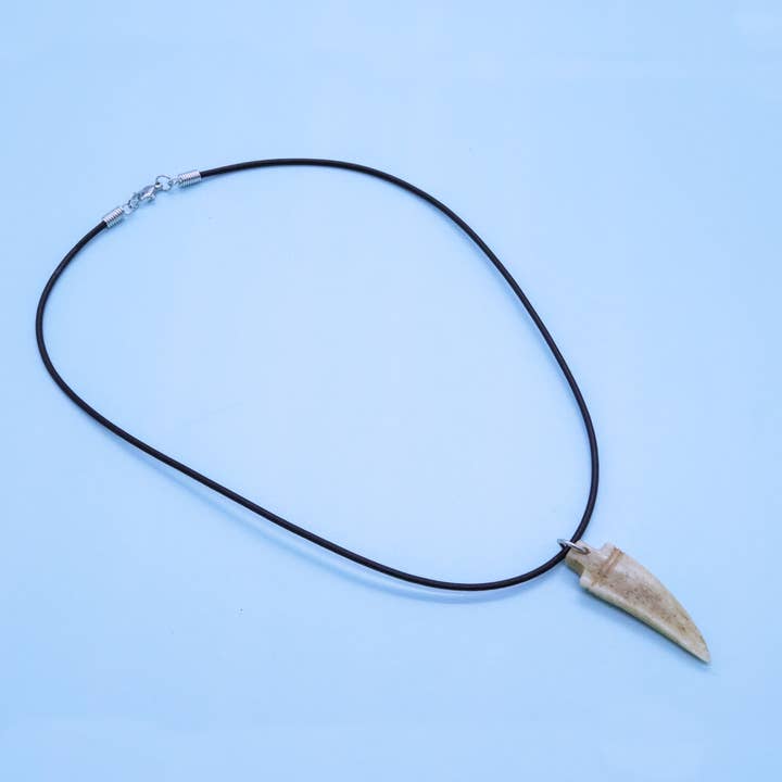 Natalia - Wholesale Pendant/Charm Necklace - Hand Carved Ox Bone Tooth 18" Necklace for Men- PC3