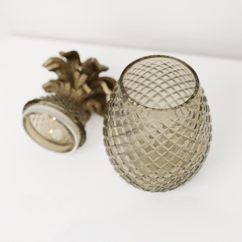BHD HOME - Wholesale Decorative jar - Glass Pineapple Jar Smoke4