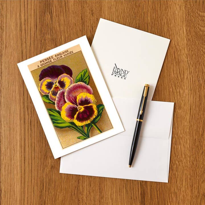 Found Image Press - Wholesale Stationery/notecard set - Greeting Card GD-33 French Pansy Seed Packet1