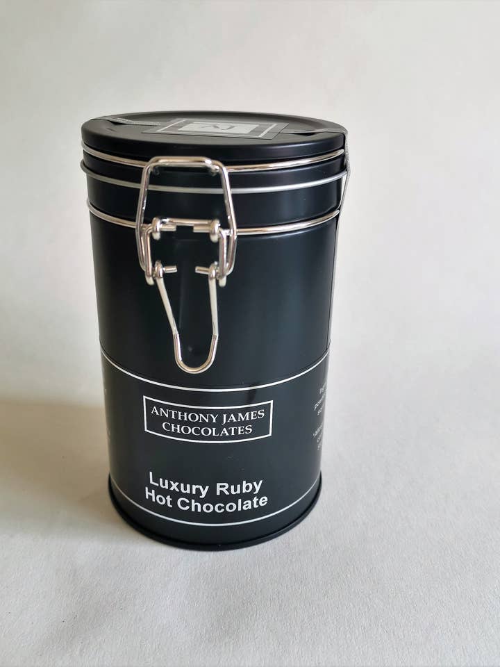Luxury Ruby Hot Chocolate 250g for wholesale by Anthony James Chocolate