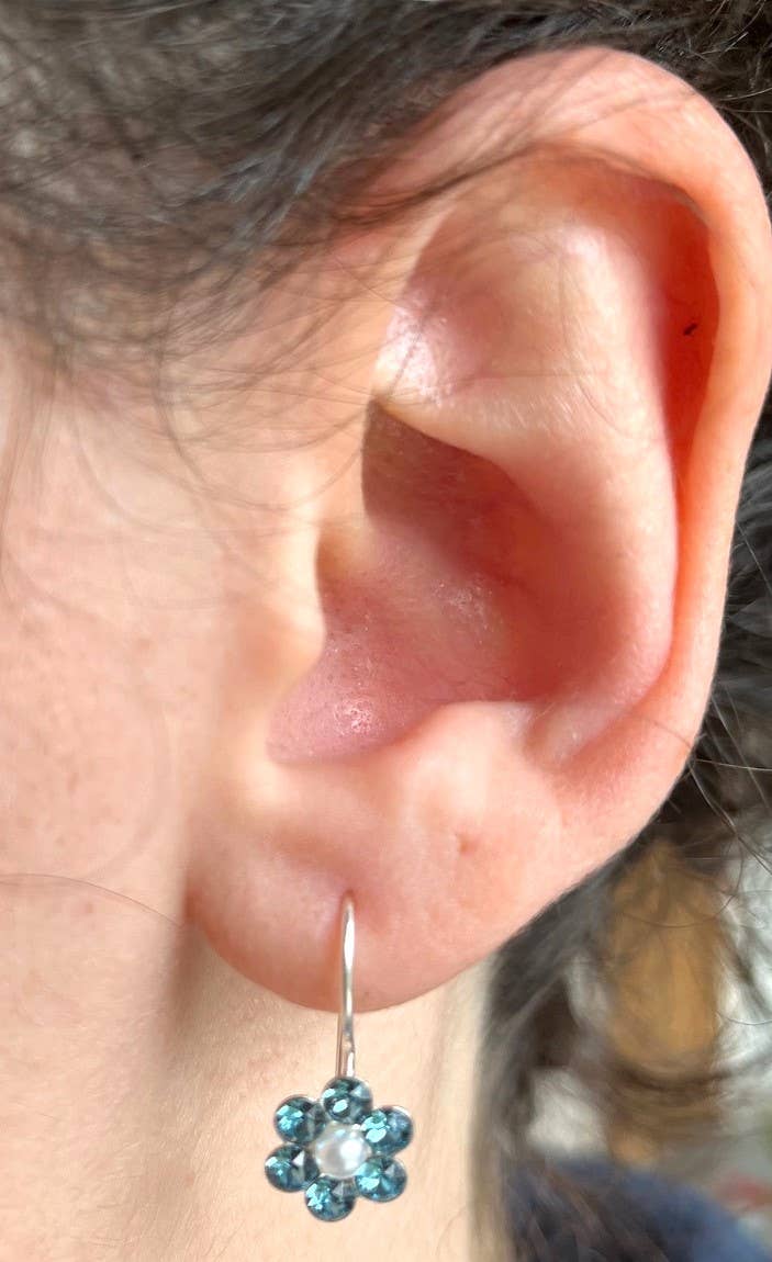 Semaki & Bird - Venta al por mayor Pendientes colgantes - Pendientes Nomeolvides de Alaska - perla genuina de plata de ley3