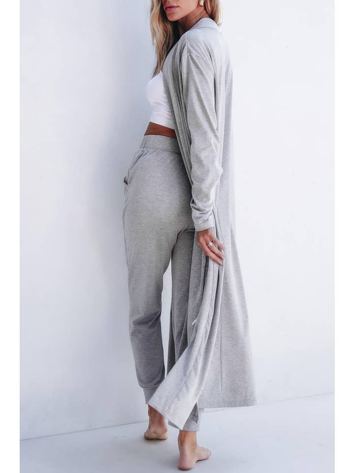 Aapparella - Wholesale Lounge Set - Women's - Cozy Maxi Cardigan and Pants Lounge Set | S-XL
