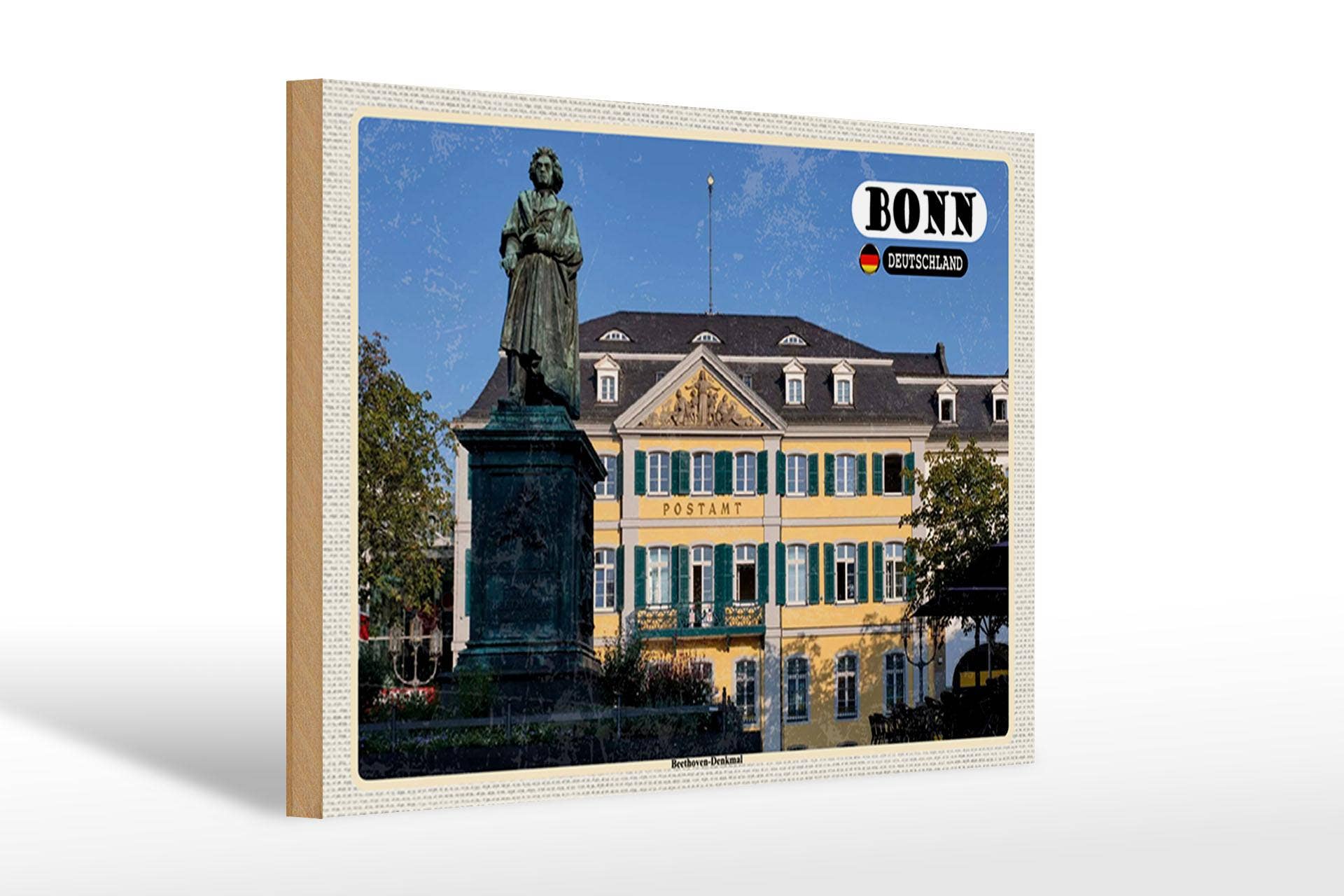 Femer - Wholesale Sign - Wooden sign cities Bonn Beethoven monument architecture 30x20 cm sign0