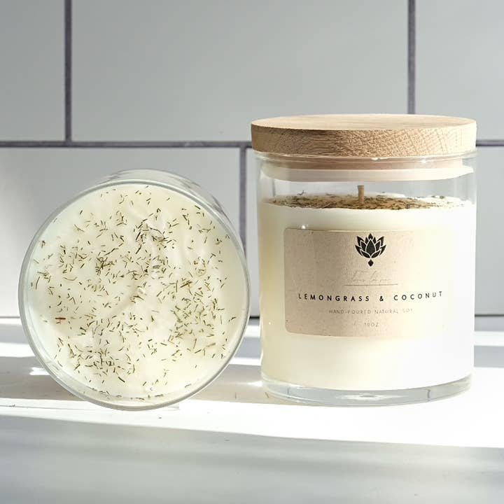 Lotus La Vie - Wholesale Jar/Filled Candle - lemongrass coconut soy candle0