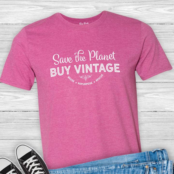 Suzy Swede - Vendita all'ingrosso Maglietta serigrafata - Donna - Salva il pianeta Acquista una maglietta vintage/Junk Vintage Antiques4