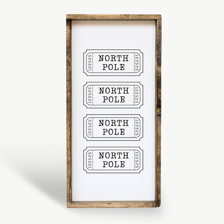 North Pole Tickets Framed Holiday Print - Christmas Art and other Purchase Wholesale art poles. Free Returns & Net 60 Terms on Faire trending on Faire.