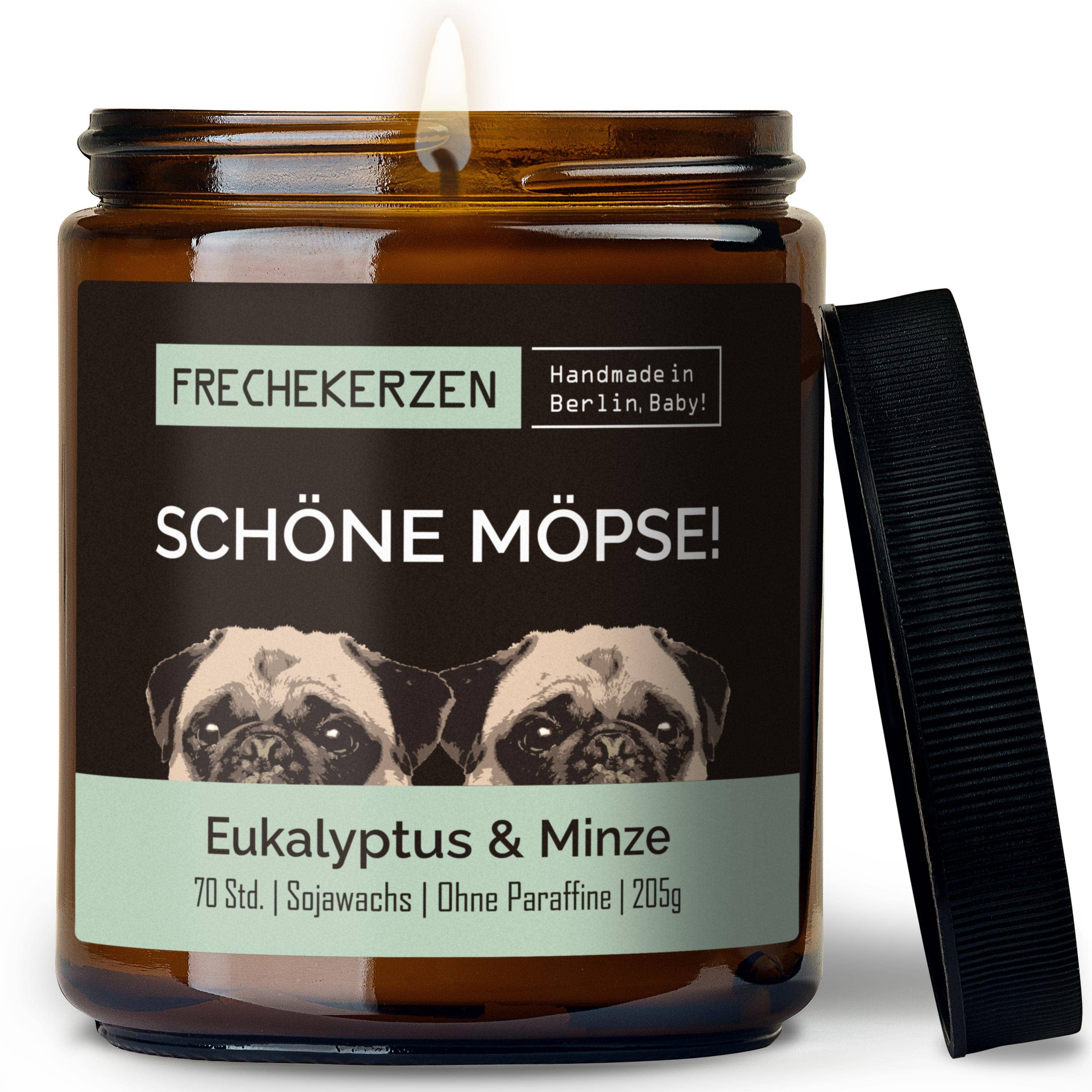mysoy‎® Duftkerzen-Manufaktur – Großhandel Kerze im Glas / gefüllte Kerze – Duftkerze mit Spruch | schöne möpse!| Geschenk Soja12