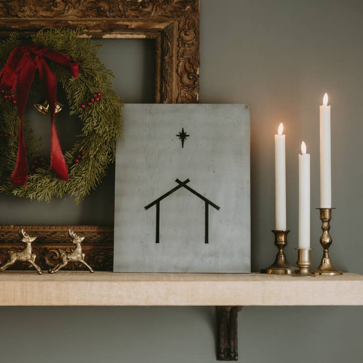 Keystone Steel Co. – wholesale Skylt – Julkrubba Julskylt Stål Väggdekor Skylt1