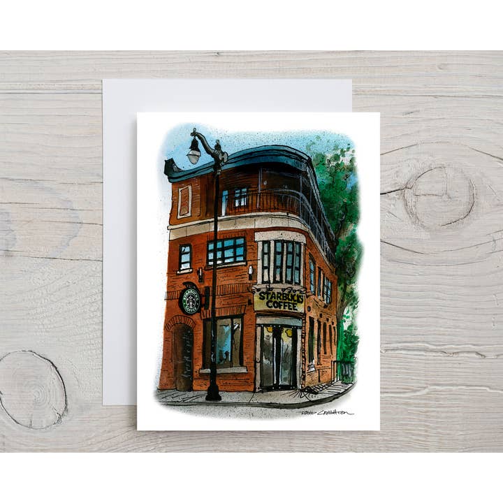 Totally Toronto Art/Sassy City Studio - Wholesale Everyday greeting card - Funny Starbucks Note Card No. 31
