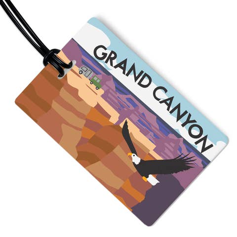 Grand Canyon bagagelabel met zwarte riem voor wholesale door R. Nichols Stationery & Gifts