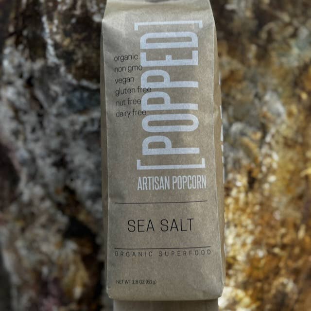 Organic Sea Salt Popcorn for wholesale by POPPED Artisan Popcorn