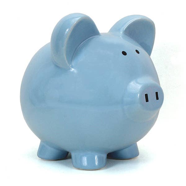 Child To Cherish® - Wholesale Money/Piggy Bank - Kids & Baby - Large Blue Ceramic Piggy Bank