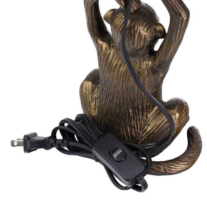 River of Goods - Wholesale Accent/Desk Lamp - 17"H Gold Finish Monkey Table Lamp with Glass Globe Shade10