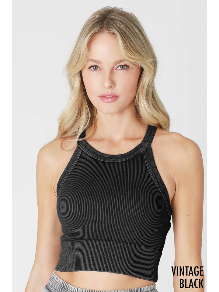 NIKIBIKI - Wholesale Knit Top - Women's - NS8307- Vintage High Neck Crop Top1