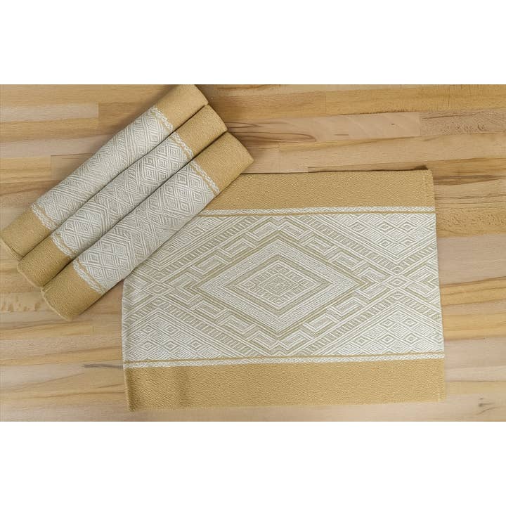 Fennco Styles - Wholesale Placemat - Woven Diamond Pattern Cotton Blend Placemat - 5 Colors 11