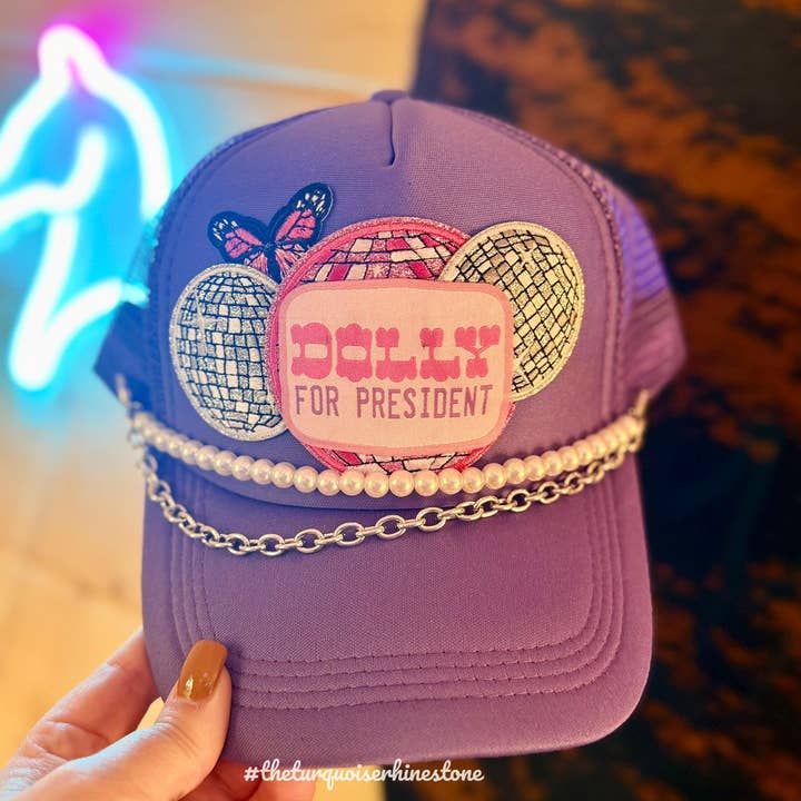 Boneca para o chapéu Presidente Trucker por atacado de The Turquoise Rhinestone