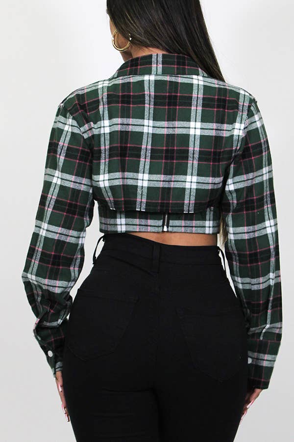 Junie - Vente Ensemble de hauts – femme - DÉBARDEUR À CARREAUX AVEC CHEMISE COURTE À MANCHES LONGUES JST206811