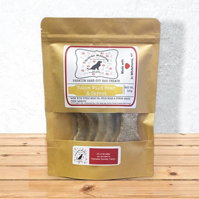 Grande Naturals Yukon Wild Boar and Carrot Dog Treats for wholesale by Grande Natural Dog Treats