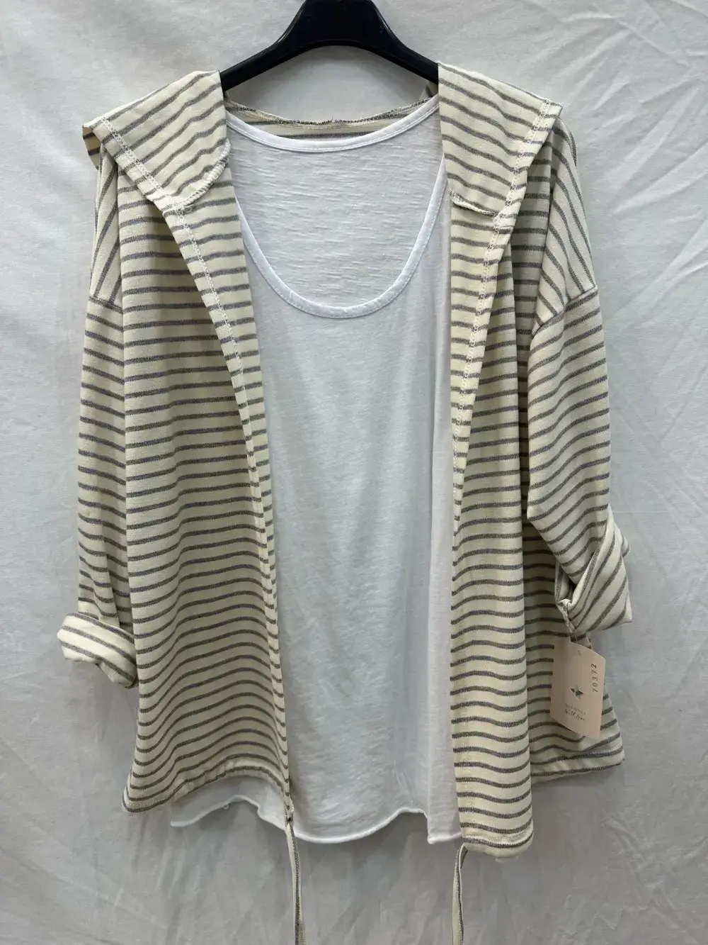 Mimi & Gogo – wholesale Väst - Dam – Randig twinset-väst @70372_TwinsetGiletR4