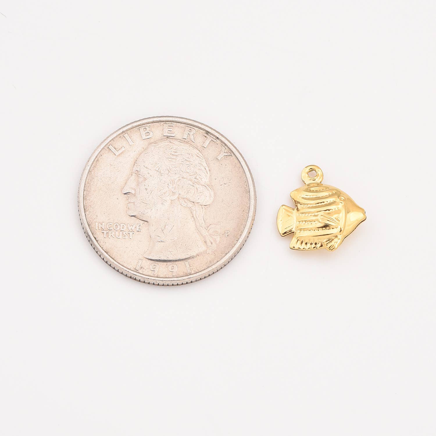 findings4uGem - Wholesale Pendant/Charm Necklace - Gold Filled Stainless Steel Fish Sea Charm Pendant, SCP0492