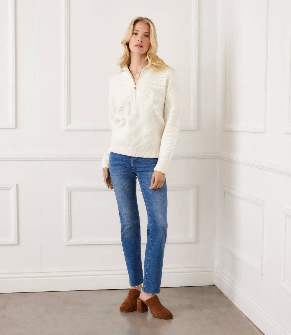 Crema Maglione con mezza cerniera in vendita all'ingrosso su Faire5