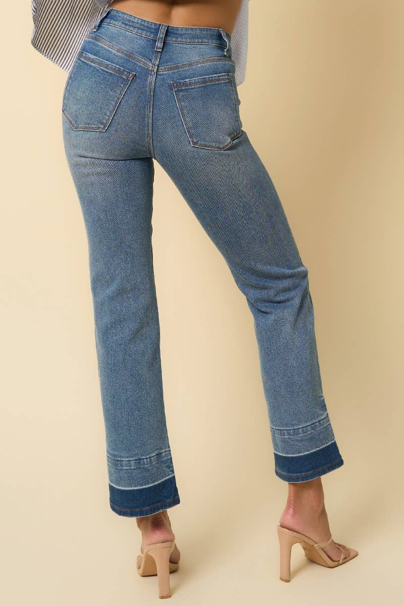 Insane Gene USA – Großhandel Jeans – Damen – HOCHHAUS FREIGEGEBENER SAUM GERADE9