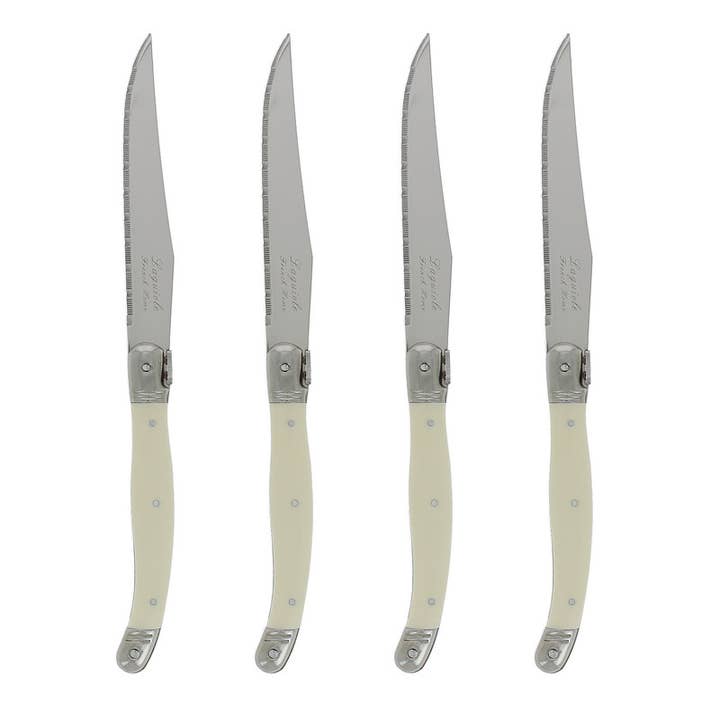French Home - Wholesale Knife Set - French Home Laguiole Steak Knives, Set of 4, Faux Ivory
