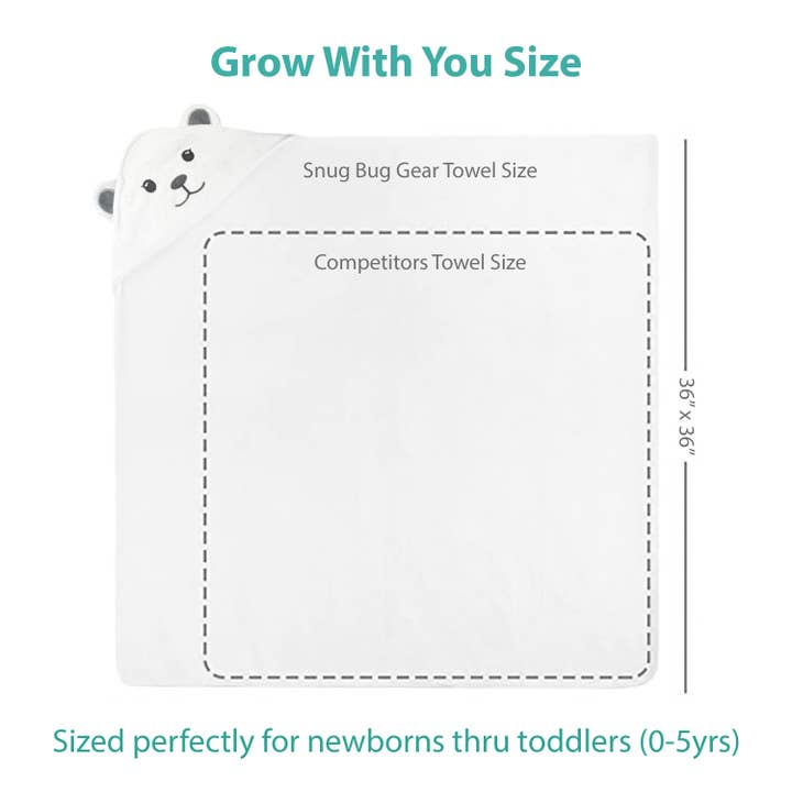 Snug Bug Gear - Wholesale Hooded Towel - Kids & Baby - Snug Bug Gear XL Bamboo Hooded Baby Towels Newborn -Toddler 9