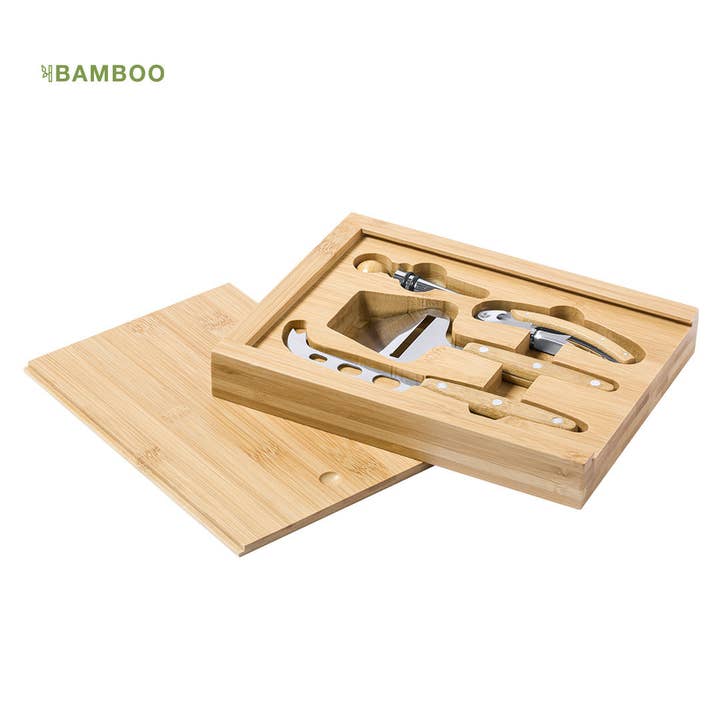 Espacio Solidario - Wholesale Cheese Spreader - CHEESE AND WINE SET Bamboo4