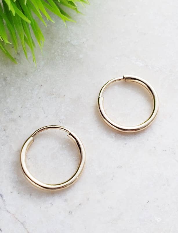 Sosie Designs - Wholesale Huggie Earrings - Gold-Filled Tiny Endless Huggie Hoops4