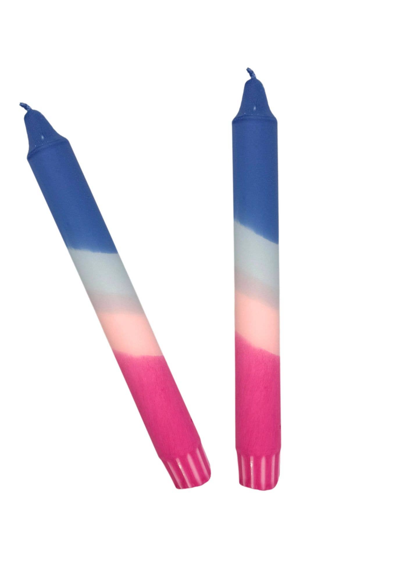 Lovelymess Studio - Wholesale Tapered Candle/Candlestick - Dip dye candles, blue, rose/pink1