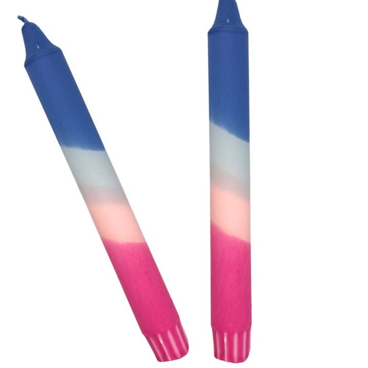 Lovelymess Studio - Wholesale Tapered Candle/Candlestick - Dip dye candles, blue, rose/pink1