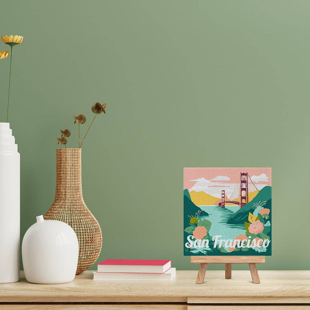 Figured'Art - Wholesale DIY Craft Kit - Mini Paint by numbers Travel Poster San Francisco framed1