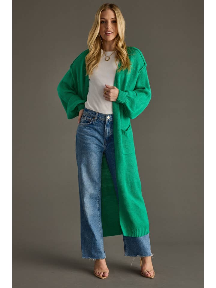 Panache Apparel Co. - Wholesale Cardigan - Women's - Green Duster Cardigan2