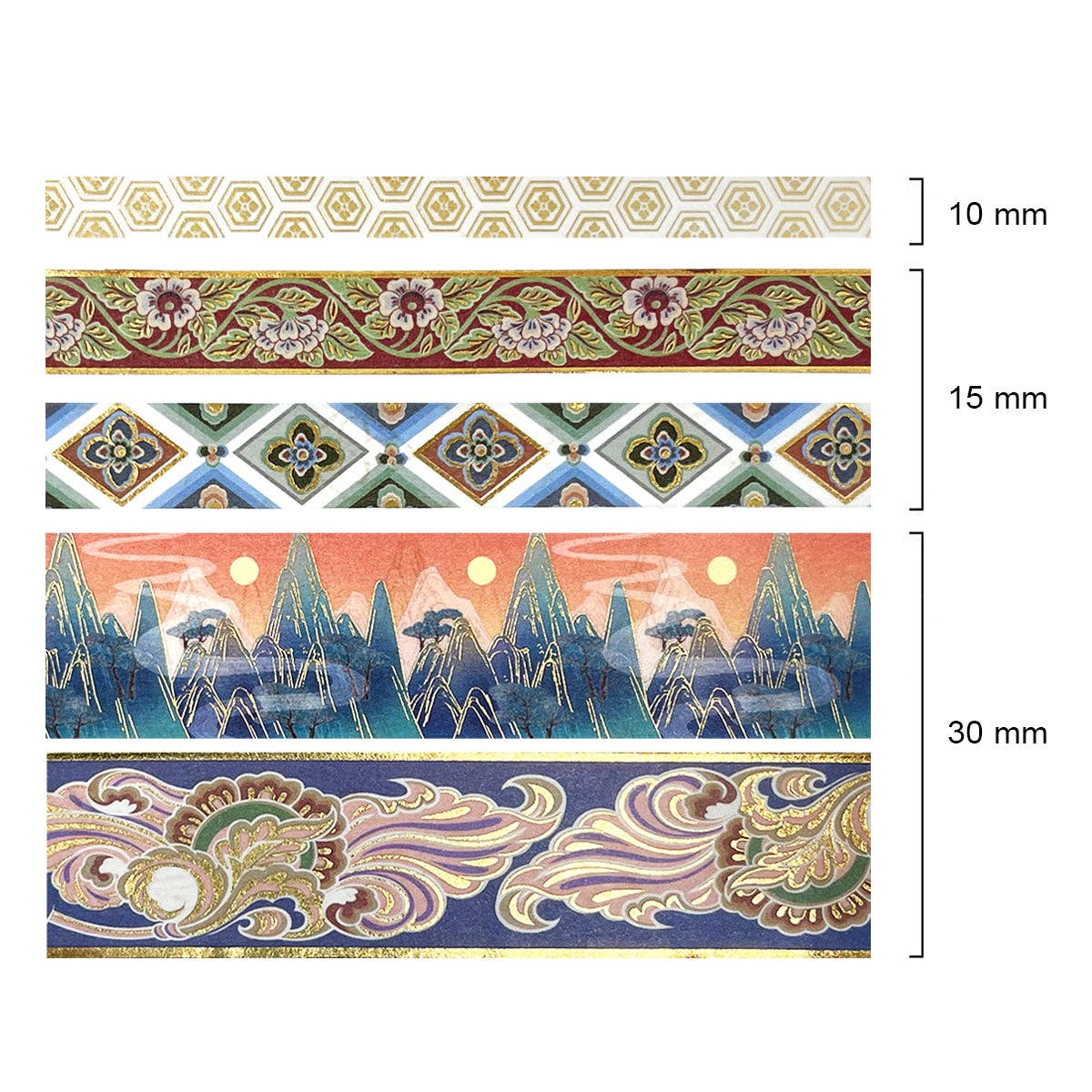 Wrapables.com - Wholesale Washi Tape - Wrapables Decorative Gold Foil Washi Tape and Sticker Set14