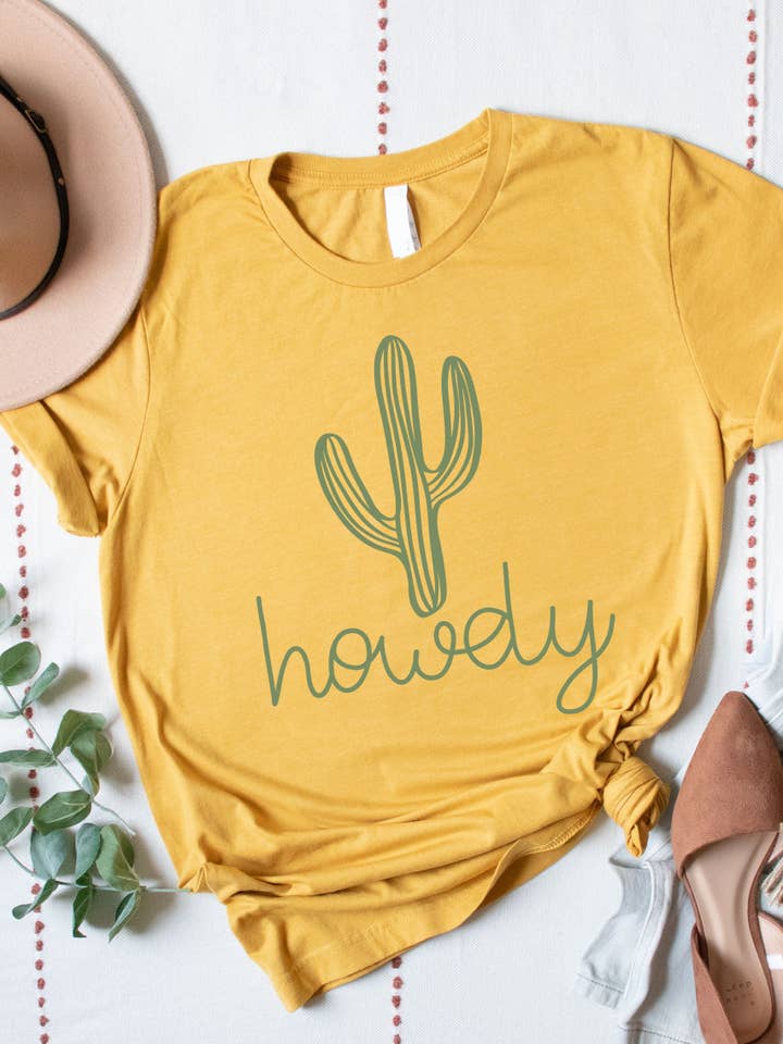 Tickled Teal - Wholesale T-Shirt (Graphic) - Women's - Howdy Cactus Graphic Tee2